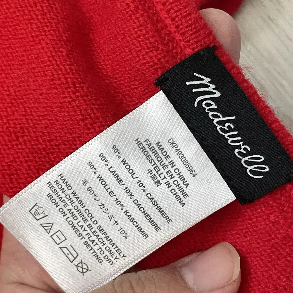Madewell Bandana Scarf wool cashmere knit womens Red (one size)